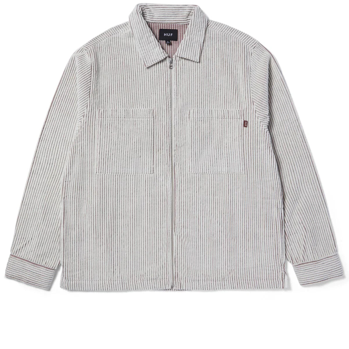 TWO TONE CORDUROY ZIP SHACKET NATURAL