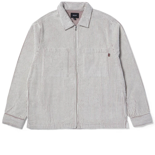 TWO TONE CORDUROY ZIP SHACKET NATURAL