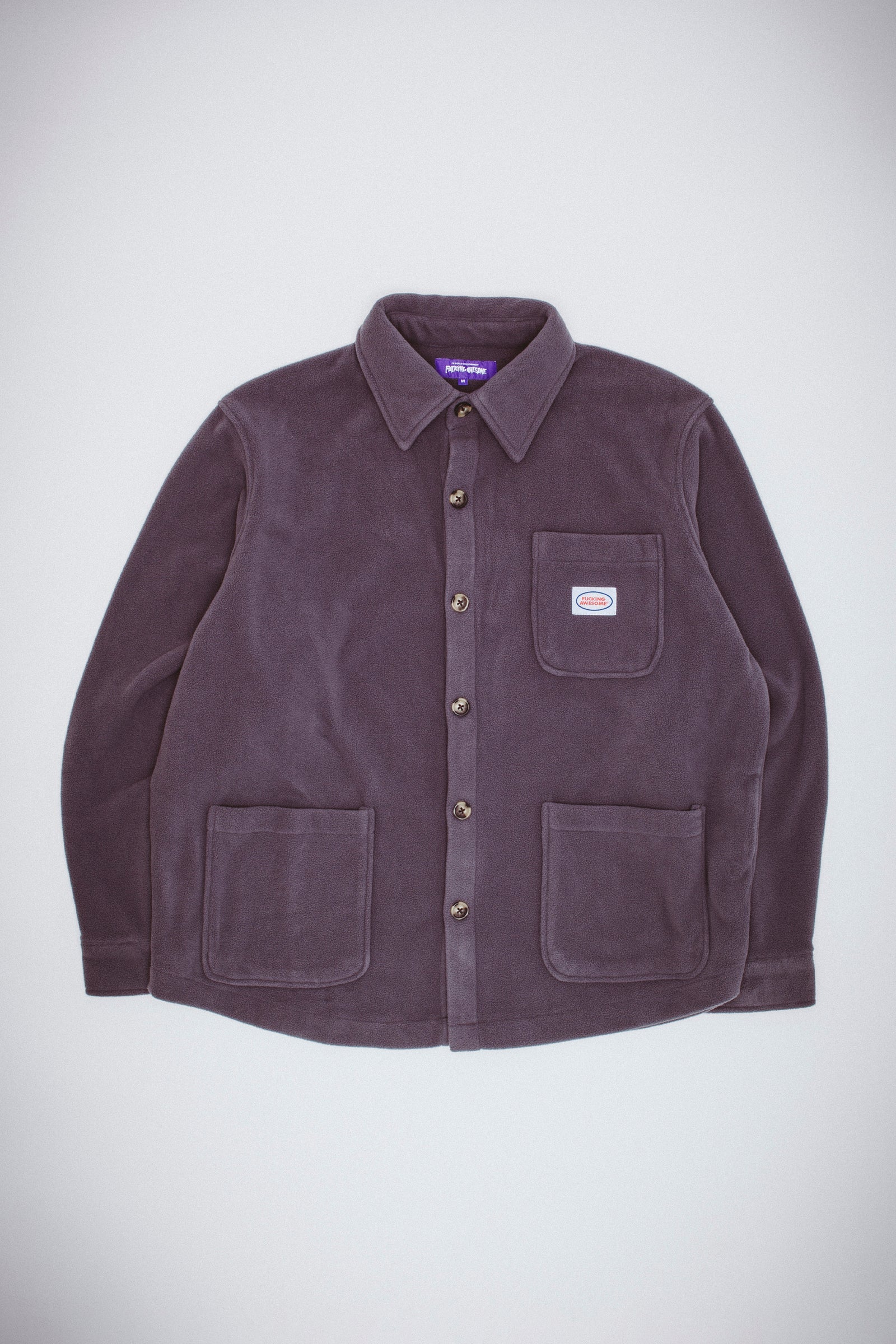 Polar Fleece Overshirt White Plaid