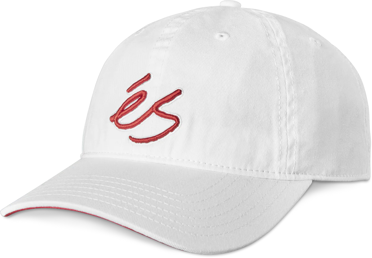 éS SCRIPT DAD HAT WHITE