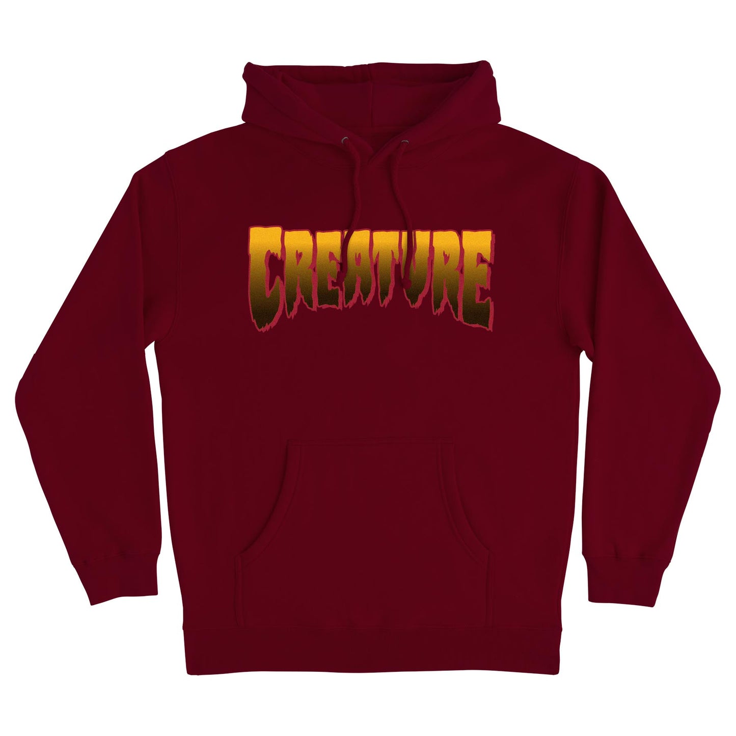 Creature Logo P/O Hooded Heavyweight Sweatshirt Blk Maroon