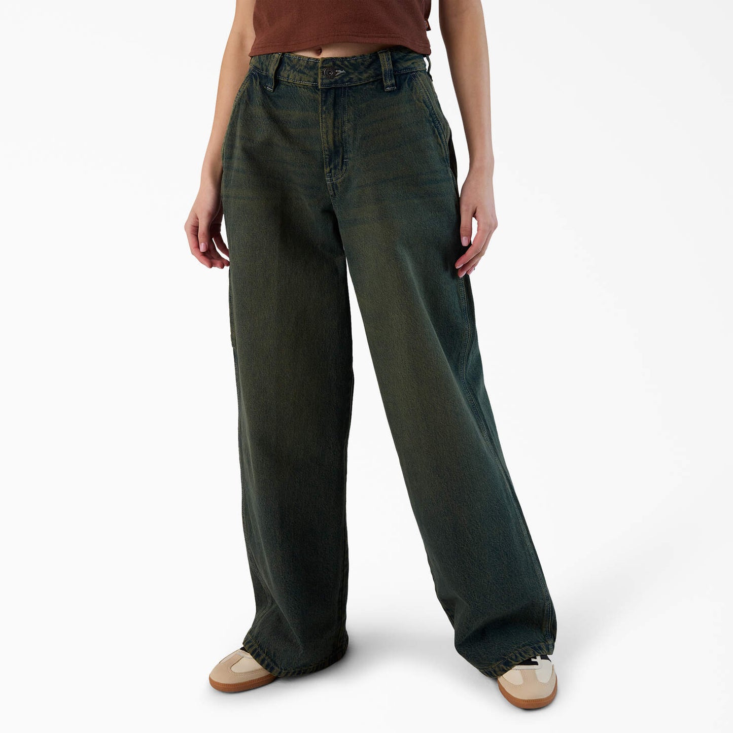 DICKIES WOMENS X LOOSE DENIM CARPENTER PANT