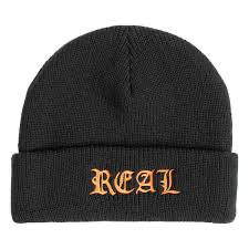 REAL-Script Cuff Beanie Black/Orange
