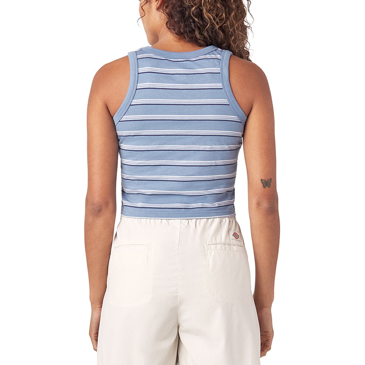 DICKIES WOMENS TANK CLOUD NAVY STRIPE