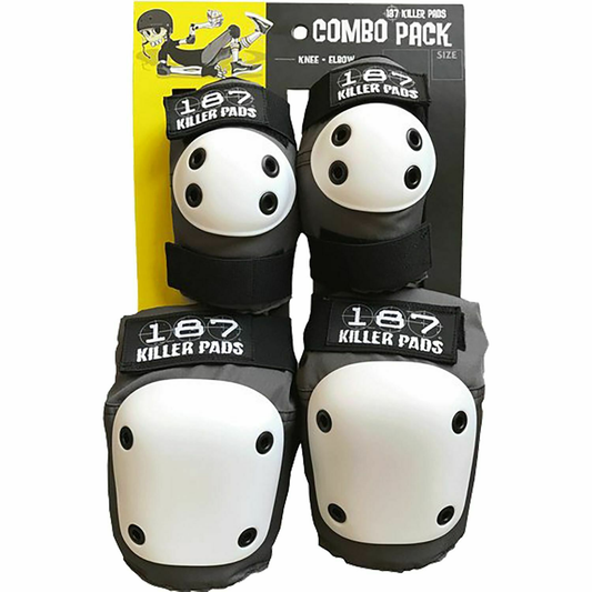 187 Killer Pads Combo Pk GREY Knee/Elbow