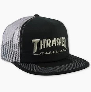THRASHER MAG LOGO EMB MESH HAT ADJ BLK/SIL