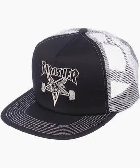 THRASHER MAG SK8 GOAT MESH HAT ADJ BLK/SIL