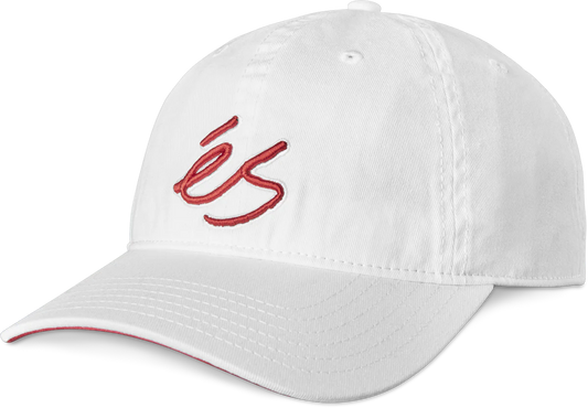 éS SCRIPT DAD HAT WHITE