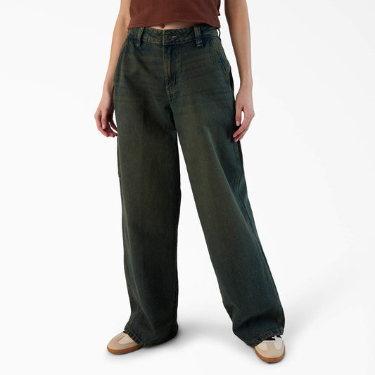 DICKIES WOMENS X LOOSE DENIM CARPENTER PANT