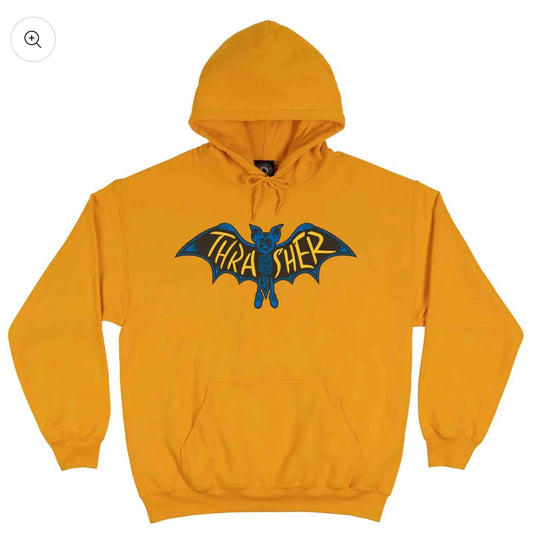 Thrasher Bat-Hooded Sweatshirt-Gold