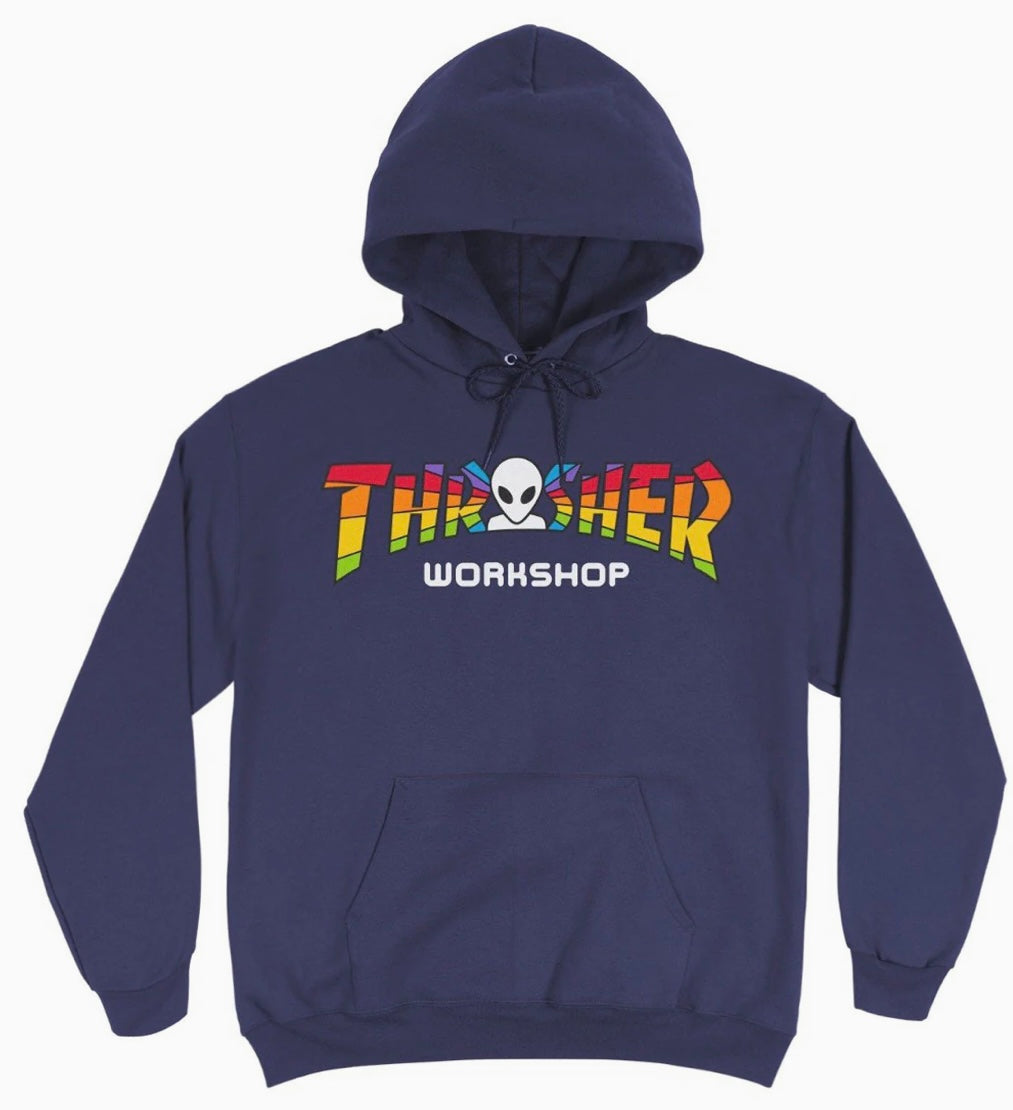 Thrasher-X AWS Spectrum-Hooded Sweatshirt-Navy