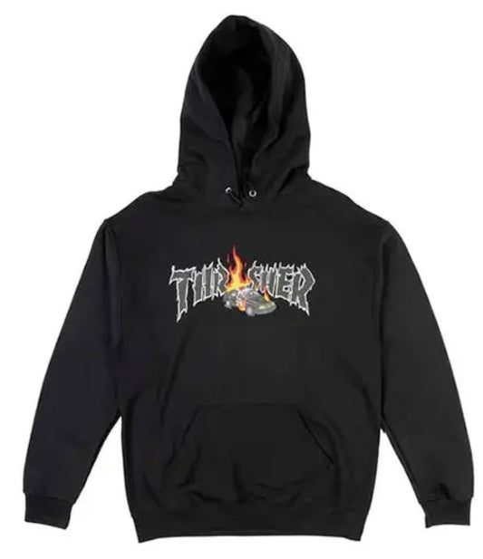 Thrasher-Cop Car-Hooded Sweatshirt-Black