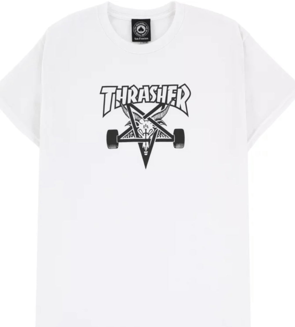 Thrasher-SK8 Goat-White-short sleeve
