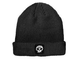 Zero Scull Patch Beanie - Black