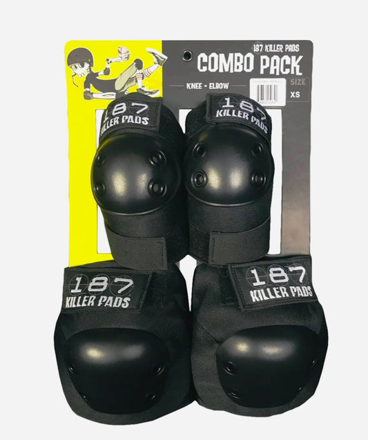 187 Killer Pads Combo Pk Black Knee/Elbow