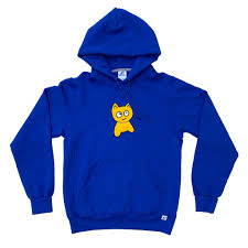 Meow-X Russell Big Cat-Royal Blue-Hooded Sweatshirt
